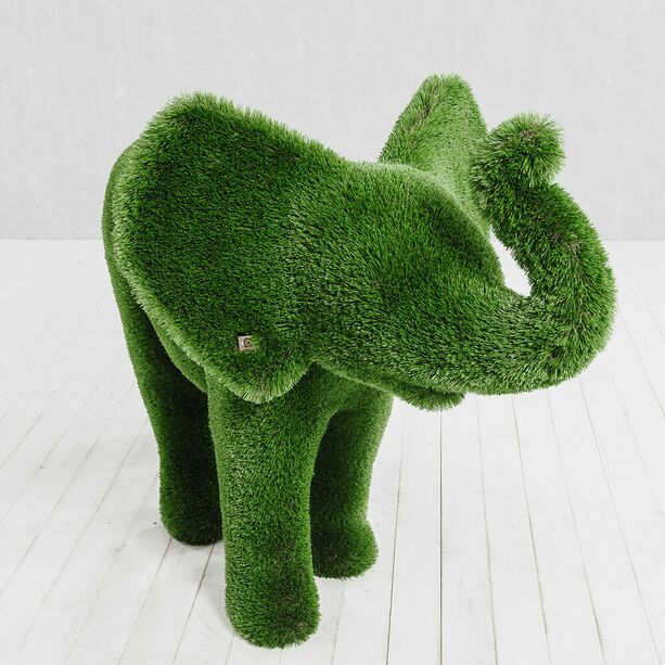 Gartenfigur Elefant - Topiary - GFK & Kunstrasen - Formschnitt - Hathi