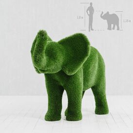 Gartenfigur Elefant - Topiary - GFK & Kunstrasen -...