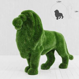 Gartenfigur Löwe stehend - Topiary - Kunststoff - grün -...