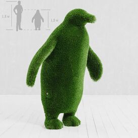 Garten Skulptur Pinguin - Topiary - GFK & Kunstrasen - Plum