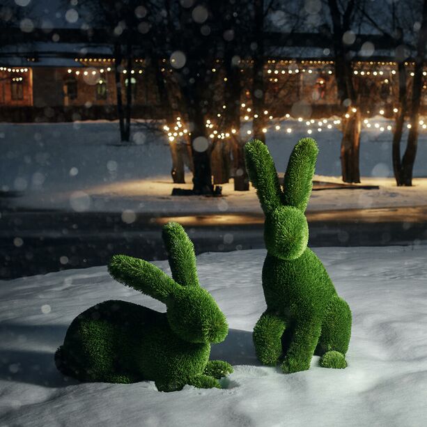 Gartenfigur Hase sitzend - Formschnitt - Kunststoff - Himiko