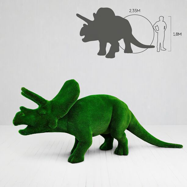 Triceratops Dino Gartenfigur XXL - Topiary - GFK & Kunstrasen - Topps