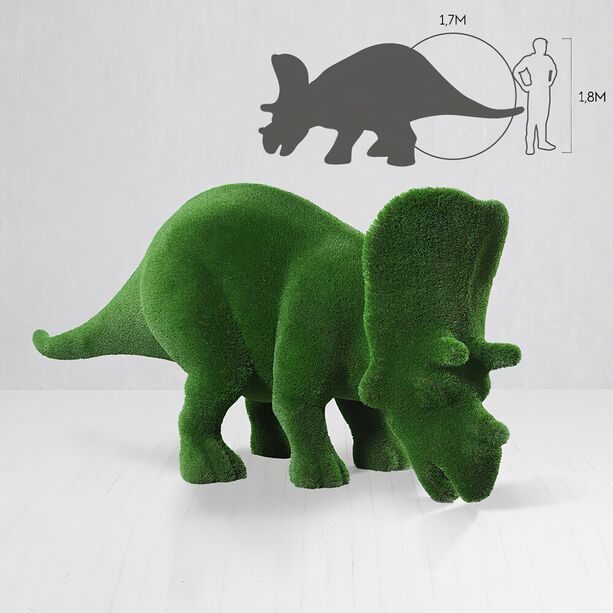Groe Dino-Figur Triceratops - Topiary - GFK & Kunstrasen - Cera