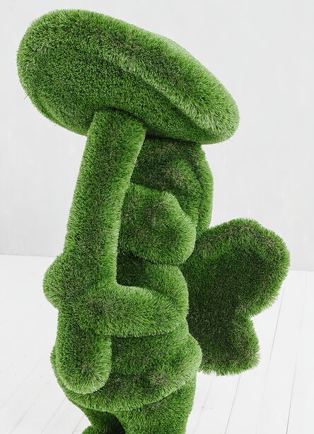 Topiary Gartenfigur Elfe mit Pilz - GFK & Kunstrasen - Ulima