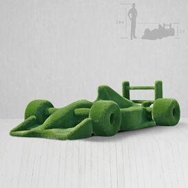 Riesige Gartenplastik - Rennauto - Topiary - GFK &...