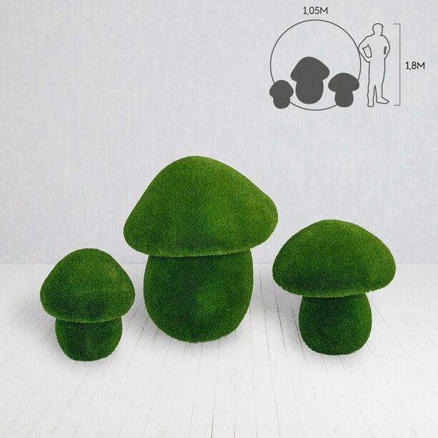 3 Steinpilze im Set - Topiary - GFK & Kunstrasen - Boletus Set