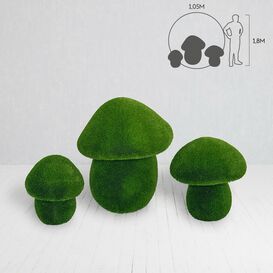 3 Steinpilze im Set - Topiary - GFK & Kunstrasen -...