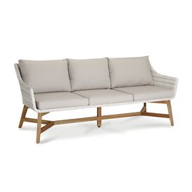 3-Sitzer Lounge Gartensofa aus Teakholz und Rattan - Sofa...