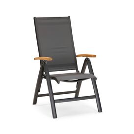 Garten-Stuhl-Armlehnen Stuhl-Hochlehner-Klappstuhl-Klappsessel-Positions Stuhl-Massiv-Holz-Rückenlehne 5-Fach verstellbar 