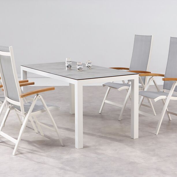 4er Sitzgruppe aus Ergotex und Keramik-Tischplatte - Spirabilis Sitzgruppe