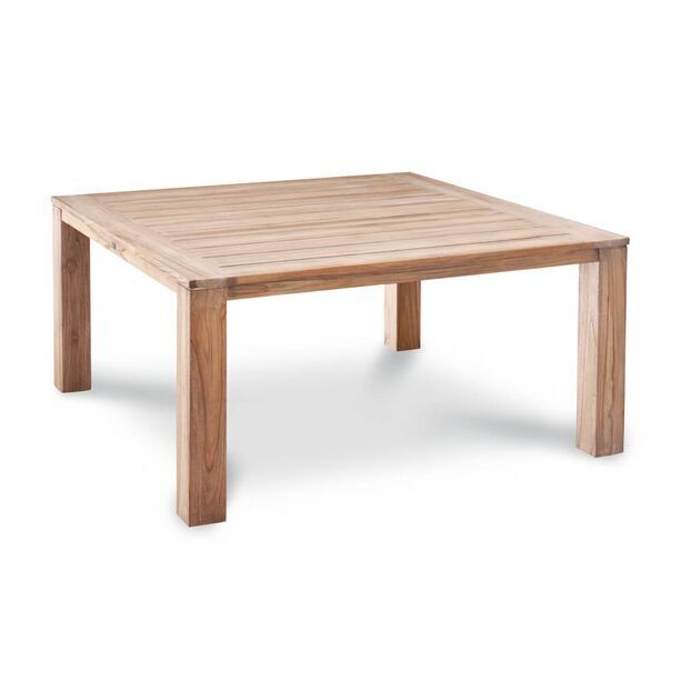 Eckiger Garten Teak Holztisch 90cm  - Holztisch Brun / 75x90x90cm (HxBxT)