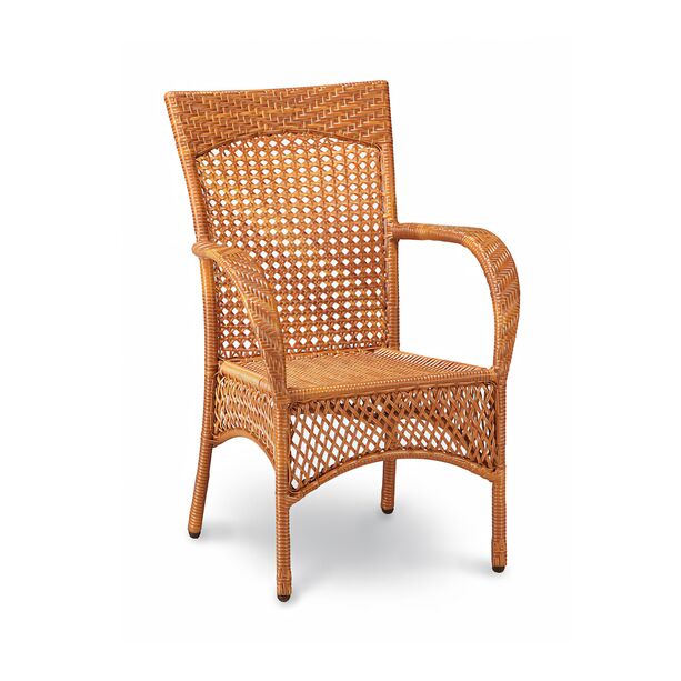 Stapelstuhl aus Bestolan mit breiter Armlehne - Stuhl Fiscina / Braun