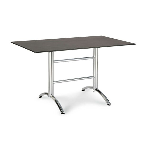 Eckiger 130cm Klapptisch aus Aluminium und HPL - Tisch Clarere / Anthrazit