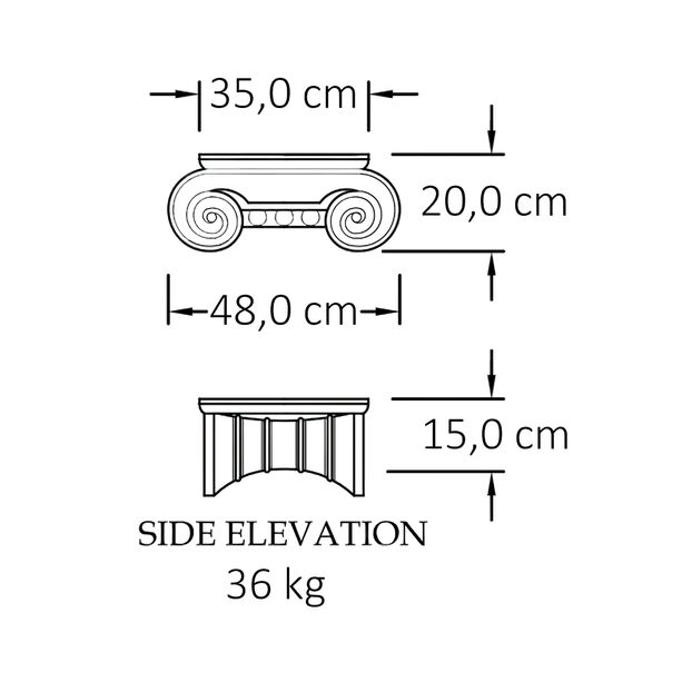 Stein Kapitell jonisches Design für runde Säulen - Ricbert