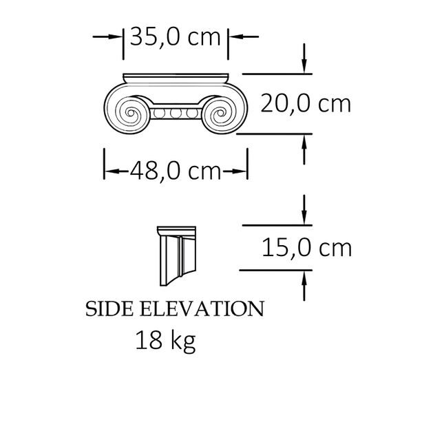 Ionisches Kapitell fr Pilaster Sandsteinguss - Wiglaf