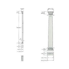 Toskanischer Stein Pilaster halbrund mit Kapitell -...