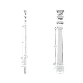 Toskanischer Stein Pilaster mit whlbarem Kapitell - Herrick