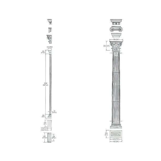 Pilaster korinthisches Design mit Stein Kapitell - Siegered