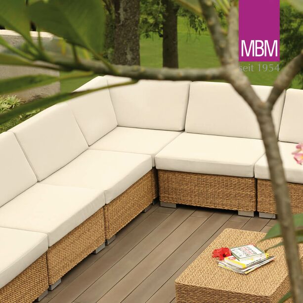 Lounge Mitte Garten-Sofa - MBM - Alu & Geflecht - braun - Mittelmodul Bellini