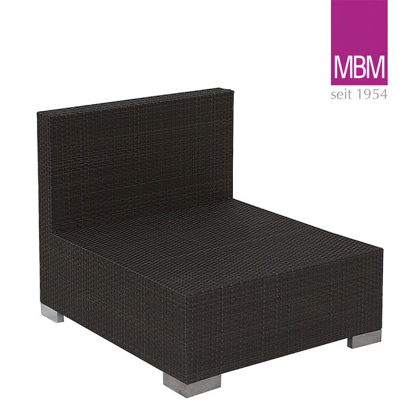 MBM Gartenlounge Modul dunkelbraun - Alu & Kunststoffgeflecht - Mittelmodul Bellini