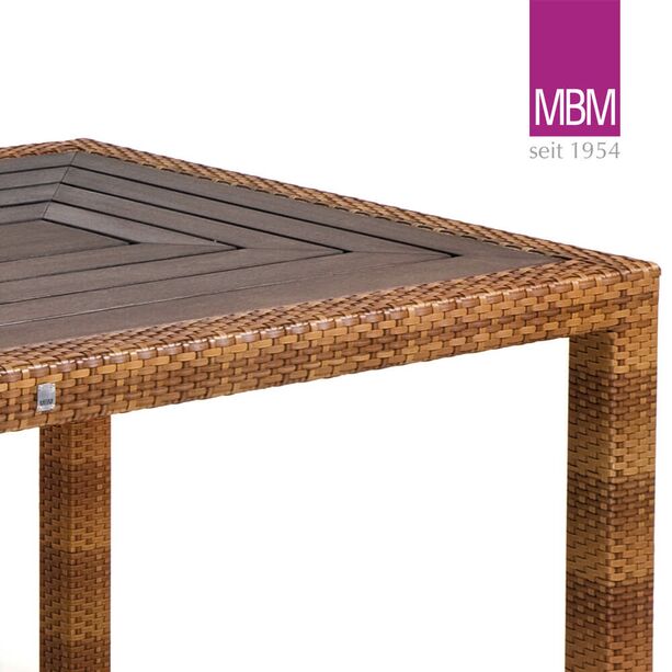 MBM Gartentisch aus Aluminium, Polyrattan & Resysta - 160x90cm - Gartentisch Bellini