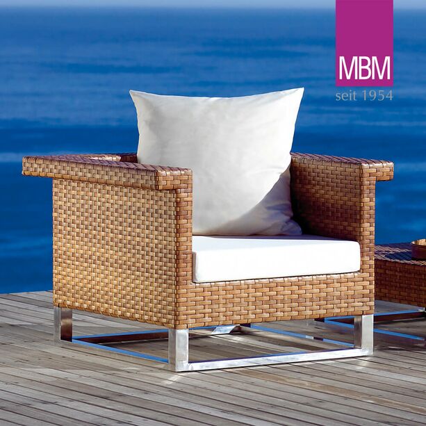 Garten Loungesessel von MBM - Alu & Polyrattan - braun - Loungesessel Madrigal