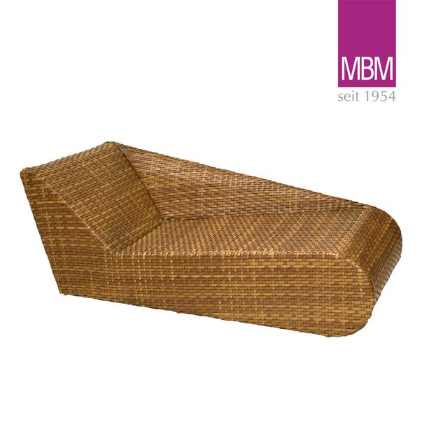 Lounge Relaxliege links fr Garten - MBM - Alu & Geflecht Rattanoptik - braun - Madrigal Relax-Lounge links