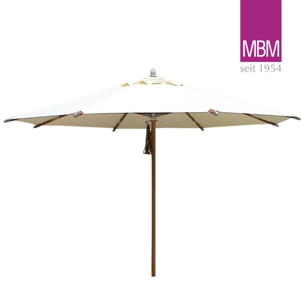 MBM Sonnenschirm mit Holz Stiel - rund - beige - 330cm - Sonnenschirm Sunrise