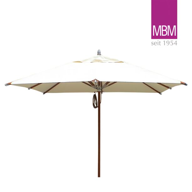 Eckiger Sonnenschirm von MBM - Holzstiel - beige - 275x275cm - Sonnenschirm Sunrise