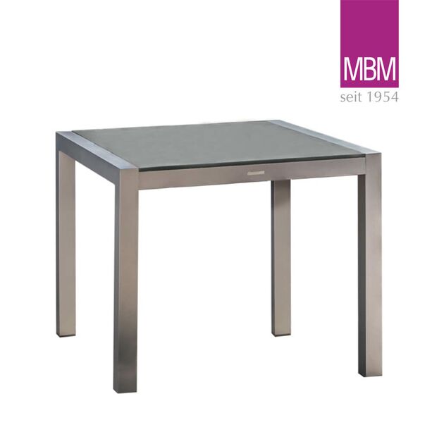 Eckiger Gartentisch von MBM - Aluminium & Resysta - grau - 90x90cm - Tisch Kennedy