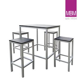 Garten Bar Set aus Aluminium & Resysta - MBM - Tisch & 4...