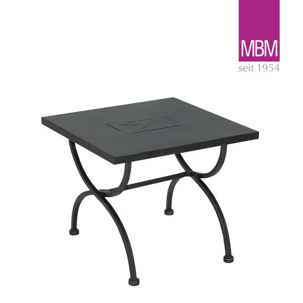 Kleiner Beistelltisch aus Schmiedeeisen - eckig - 60x60cm - MBM - Beistelltisch Medici