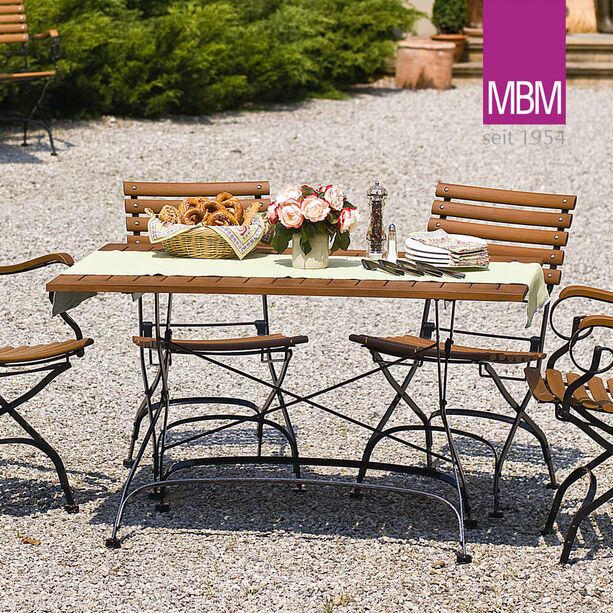 Garten Klapptisch aus Schmiedeeisen & Resysta - 125x85cm - MBM - Tisch Brazil