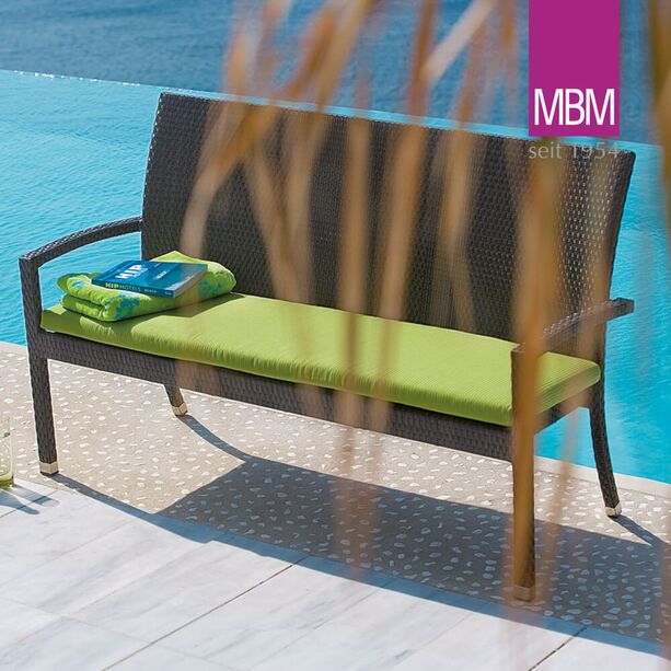 3-Sitzer Gartenbank dunkelbraun - MBM - Polyrattan & Aluminium - Gartenbank Bellini