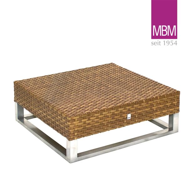 Gartenlounge Tisch aus Alu & Kunststoffgeflecht - braun - MBM - Loungetisch Madrigal