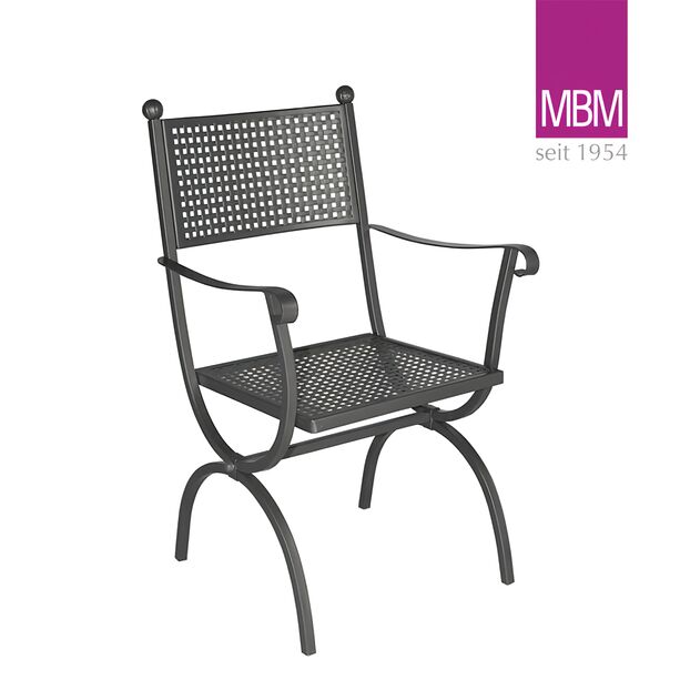 Gartensessel aus Metall - MBM - Eisen - schwarz - Sessel Romeo