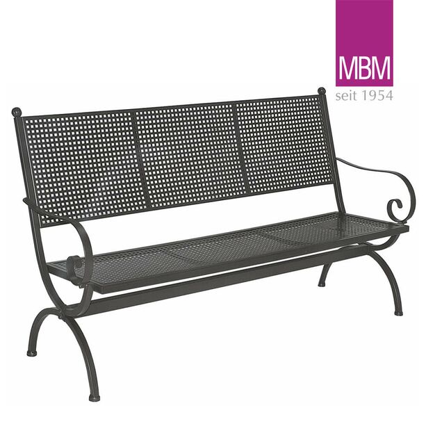 Gartenbank 3 Sitzer mit Lehne - MBM - Metall/Eisen - 171x68x101cm - Gartenbank Romeo