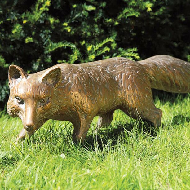 Bronze Tierskulptur schleichender Fuchs - Fuchs stehend