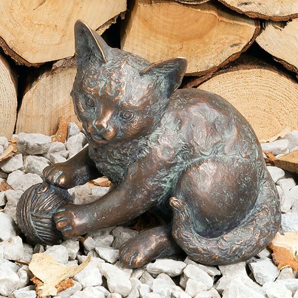 Spielendes Ktzchen als Bronzefigur - Jungkatze