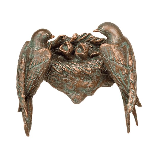 Vogelnest aus Bronze fr die Wand - Schwalben - Schwalbennest