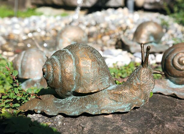 Groe Schnecke aus Bronze als Gartenfigur - Schnecke