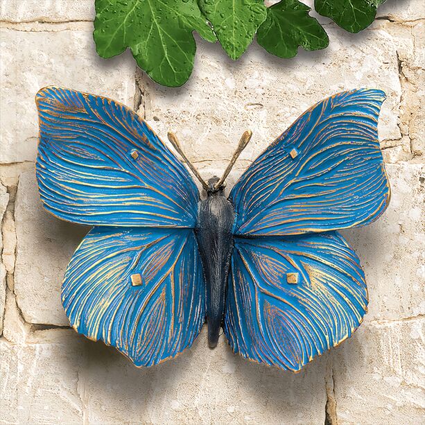 Blauer Bronze Schmetterling zur Wandbefestigung - Schmetterling