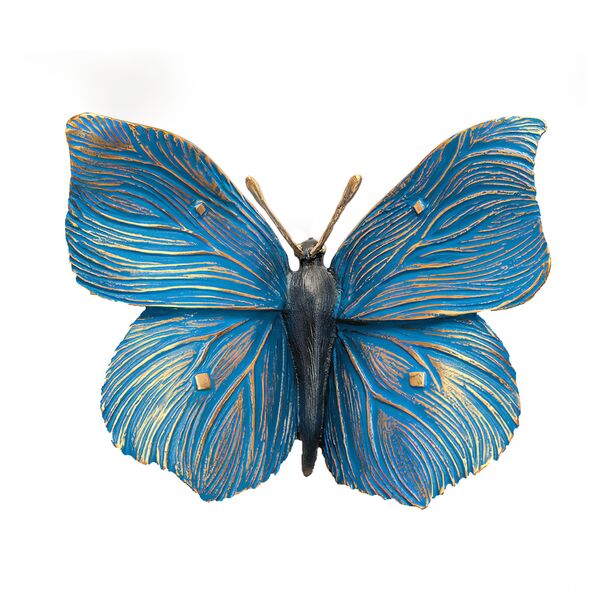 Blauer Bronze Schmetterling zur Wandbefestigung - Schmetterling