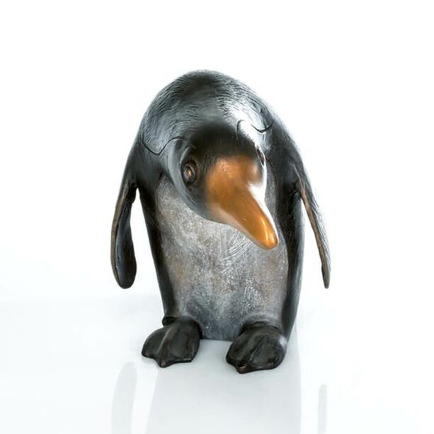 Pinguinfigur aus Bronze - schwarz-wei - Pinguin