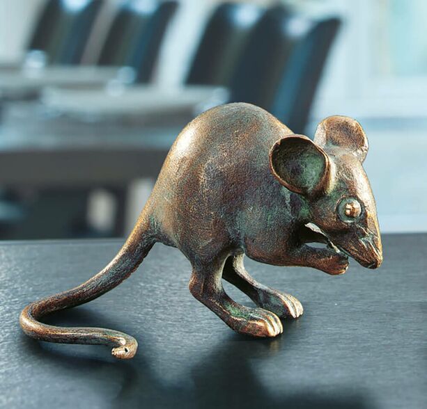 Klassische Musefigur aus Bronze - wetterfest - Maus