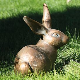 Beton Hase Statue Garten Hase Skulptur Outdoor Kaninchen Ornament Süße Hase  für Garten Realistische Kaninchen Figur Sitzende Kaninchen Dekor - .de