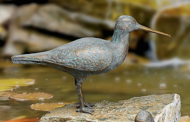 Set aus 2 Bronze Wasservogel-Statuen - Wasserlufer Set