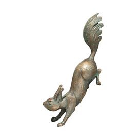 Besondere Bronze Tier Gartenfigur mit Patina - Eichhrnchen