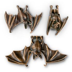 Set aus 3 Bronze Fledermusen zur Wandbefestigung -...
