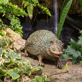 Stehender Bronze Igel mit Patina fr den Garten - Igel